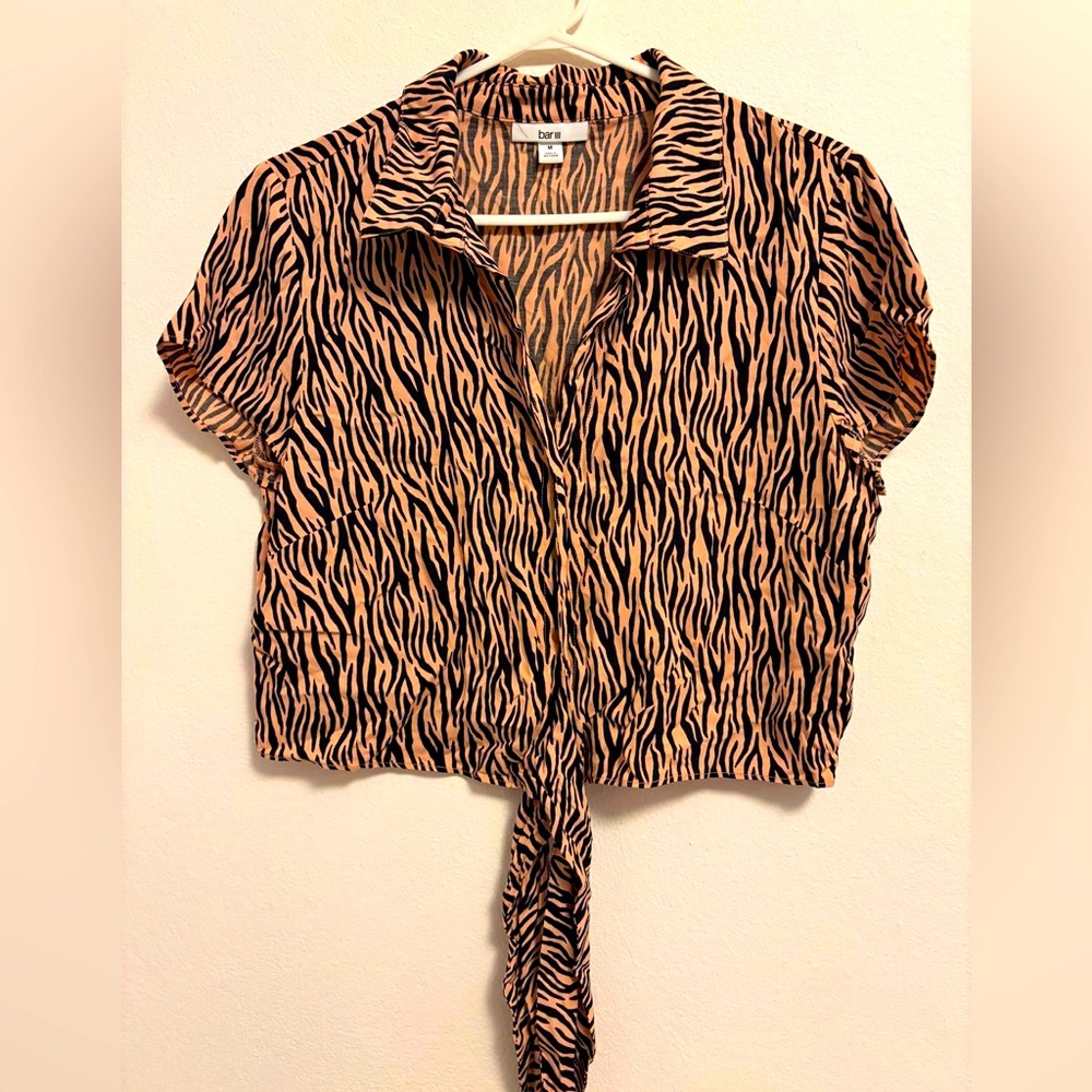 Zebra Semi Crop Top